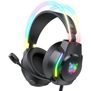 Onikuma X26 Gaming Headset med LED og støjreducerende mikrofon - Sort