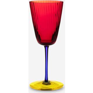 Dolce&Gabbana Casa Glassware - 'Carretto Siciliano' white wine glass, red and yellow in red 100% Murano Glass
