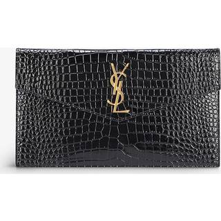 Saint Laurent Uptown patent leather clutch - black - One Size