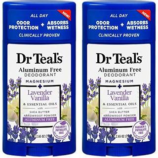 Dr. Teal's Vanilla Lavendel Deodorant Gift Set (2 Pack 2.65oz Ea.) - Shea Butter & Arrowroot Powder Absorber fugt og lad huden v?re ren og sund