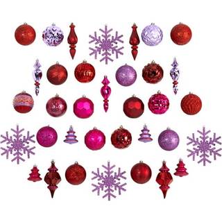 Holiday Deluxe Shatterproof 50 Count Christmas Tree Ornament Box Set Återanvändbar behållare