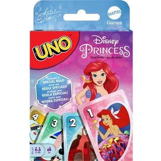 Mattel Games Uno Disney Princess det lille havfrue kortspil til familieaften med film-tema grafik til 2-10 spillere