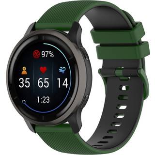 Smartwatch Silikone Rem (22mm) Gitter - Grøn / Sort