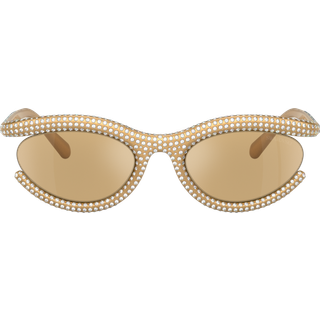 Swarovski Kvinde SK6006 1022D8 Solbriller Injiceret Guld Gul Rund Normal Spejl