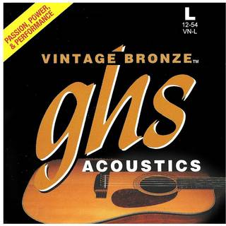 GHS Strings VN-L Vintage Bronze Acoustic Guitar Strings Light (.012-.054)