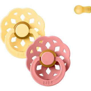 BIBS Boheme Sut - 2-Pak - Str. 2 - Naturgummi - Pale Butter/Dusty Pink