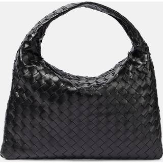 Bottega Veneta Hop Medium Intrecciato leather shoulder bag - black - One Size