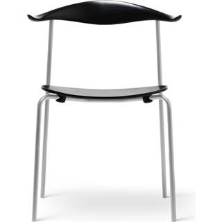Carl Hansen - CH88T, Svartlackad Ek, Rostfritt stål - Spisebordsstole - Hans J. Wegner - Sort - Træ