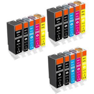 Kompatible blækpatroner Canon PGI-580 / CLI-581 XXL, 15 stk. rabatpakke 225 ml