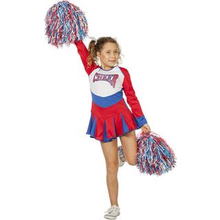 Cheerleader Kinder Kostüm rot-blau 128