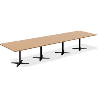 Konferencebord DNA, Bøg 4400x1200 mm rektangulært, Sort understel