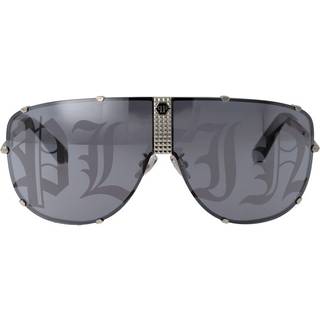 Philipp Plein Mand SPP075M PLEIN STUD 579L Solbriller Metal Palladium Grå Pilot Dekoration Spejl
