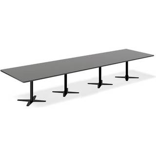 Konferencebord DNA, Antracit 4400x1200 mm rektangulært, Sort understel