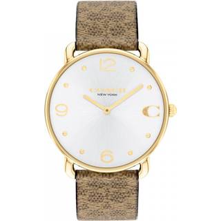 Coach Gold Elliot Brown Logo Strap Watch - Gold
