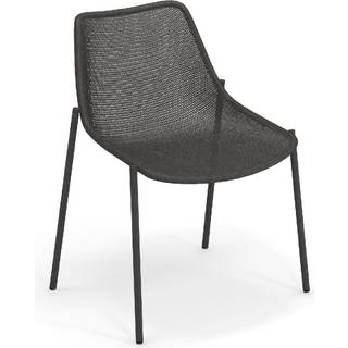 EMU - Round Chair Antique Iron - Udendørs spisebordsstole - Christophe Pillet - Grå - Metal