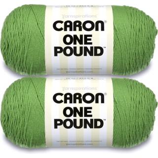 Caron One Pound Grass Green Garn - 2 Pack med 454G/16oz - Akryl - 4 Medium (Worsted) - 812 yards - Strik/hækling