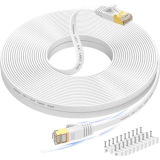 75 fod Cat7 Ethernet-kabel - Fladt, Skærmet SSTP, 10 Gbps, 600 MHz, RJ-45 Netværkskabel til routere