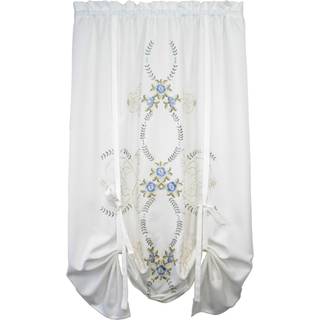 Dagens gardin Verona Reverse Embroidery Tie-Up Shade 63 """" Hvid/bl?