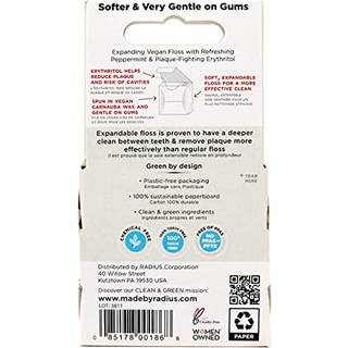 RADIUS CLOVE CARDAMOM DENTAL Floss 55 meter vegansk og ikke -toksisk oral pleje boost & designet til at hjælpe med at bekæmpe plaque clear - pakk