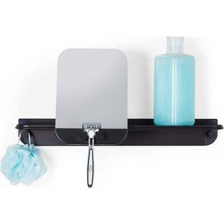 Better Living GLIDE shower shelf with mirror - black aluminium