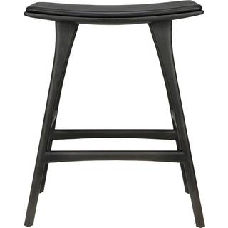 Ethnicraft - Osso Black Counter Stool - Varnished Oak - Barstole og bartaburetter - Sort - Træ
