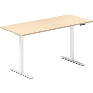 Hæve-sænkebord DNA, Birk 1400x600 mm 2-ben/Hvid