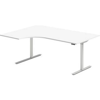 Hæve-sænkebord DNA, Hvid 1800x1200 mm Venstre 2-ben/Alugrå