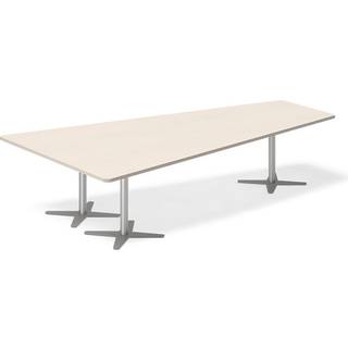 Konferencebord DNA, Birk 3200x1800 mm trapezformet, Alugrå understel