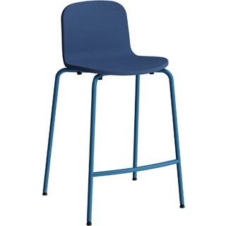Barstol ADD Helbetrukket blåt tekstil, blå ben