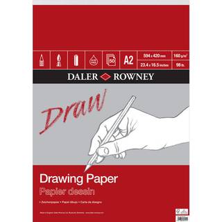 Daler-Rowney Drawing Paper tegneblok A2 (420×594 mm), 50 ark, 160 g/m²