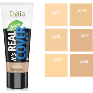Delia Cosmetics It&#39;s Real Cover Foundation med høj dækkeevne Skygge 201 vanille 30 ml - 30 ml