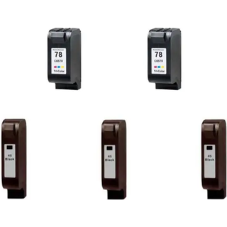 Kompatible blækpatroner HP 45 - 78 - 51645AE, 5 stk. rabatpakke 186 ml
