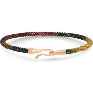 OLE LYNGGAARD COPENHAGEN Life armbånd i plum nylon med guld krog - 20 cm