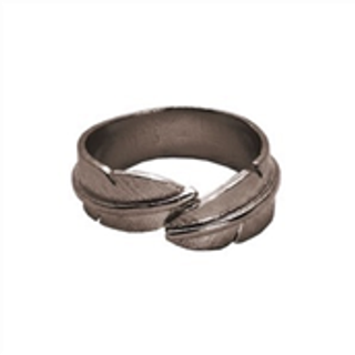 HEIRING - Feather - Ring small - oxyderet