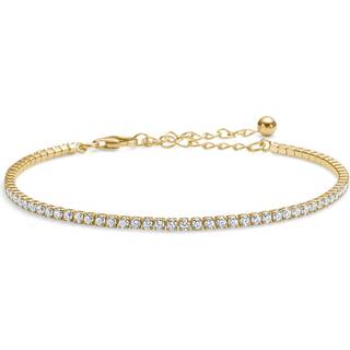 Studio Z Mini Tennis armbånd i forgyldt med cubic zirkoner