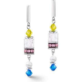 Coeur de Lion 4513/21-1522 Damen-Ohrringe GeoCUBE Multicolor Pastell