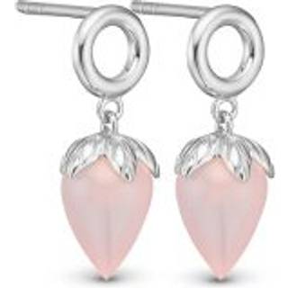 Pink Chalcedony Ørestikker - Blankpoleret Sterling Sølv m. 1 Kalcedon - Christina