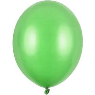 10 stk. Latex balloner metallic limegrøn 12" - Professionel kvalitet til festpynt