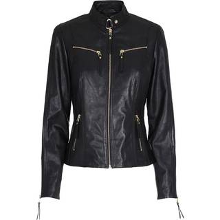 BTF CPH Lammeskinds Biker Jakke Sort m Guld-42
