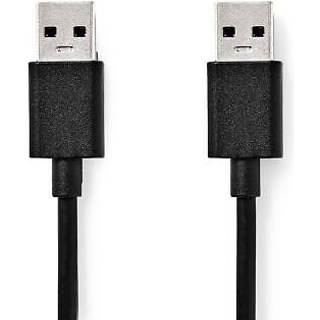 Nedis USB-kabel | USB 3.2 Gen 1 | USB-A Han | USB-A Han | 5 Gbps | Nikkelplateret | 1.00 m | Runde | PVC | Sort | Label