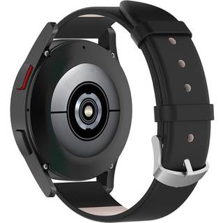 Universal Rem til 20mm Smartwatch - Læder - Mat Sort