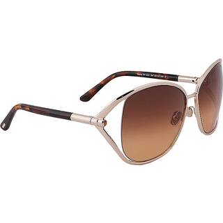 TOM FORD Kvinde FT1091 MARTA 28F Solbriller Metal Guld Brun Rund Normal Skygge