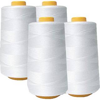 AK Trading 4-Pack White All Purpose Sying tr?dkegler (6000 meter hver) af h?je tr?kpolyestertr?dspole til syning af quiltning sergermaskiner over