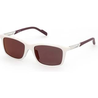 Adidas Sport Mand SP0052 24L Solbriller Plast Hvid Transparent Firkantet Spejlet