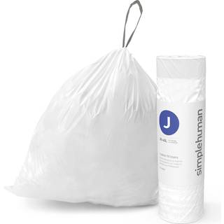 SimpleHuman Code J Custom Fit DrawString papirkurvposer 240 t?ller 30-45 liter / 8-12 gallon hvid