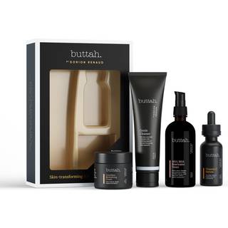 Buttah Skin Supreme Kit til Melanin Rich Skin | Cocoshea Revitalizing Cream 2 oz | C -vitamin serum 1 oz | Cleanser 3.4 oz | Rosewater Toner 3.4