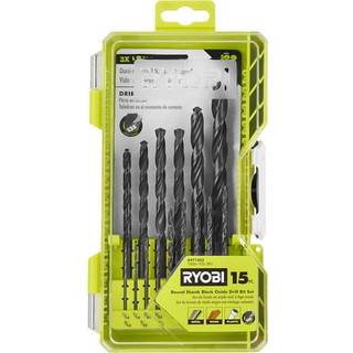 15 pc. Rund skaft sort oxid bore bit s?t