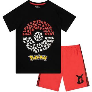Character Character Black Pokemon 100% Cotton T-Shirt and Shorts Set