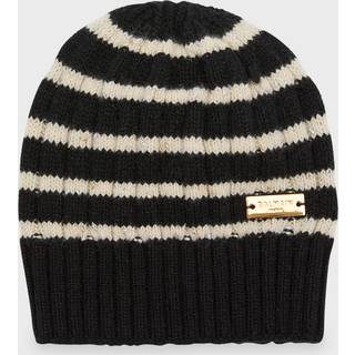 Balmain Striped cashmere beanie hat - black - One Size