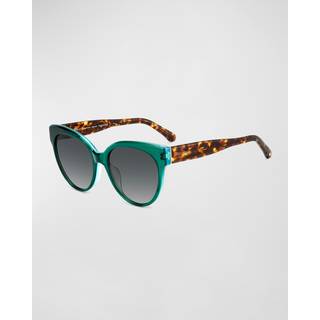 Kate Spade Aubriella/G/S Asian Fit 1ED/9O 55 Solbriller Kvinder Grøn - Frosted Dark Green On Blue - 55mm